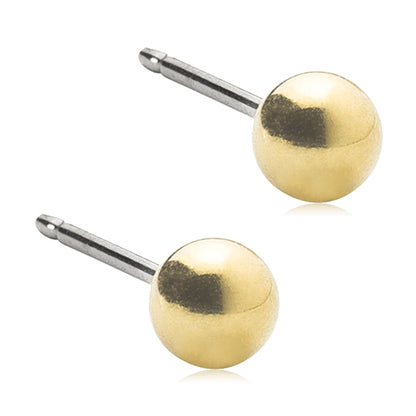 Golden Titanium Ball Earrings