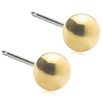 Golden Titanium Ball Earrings