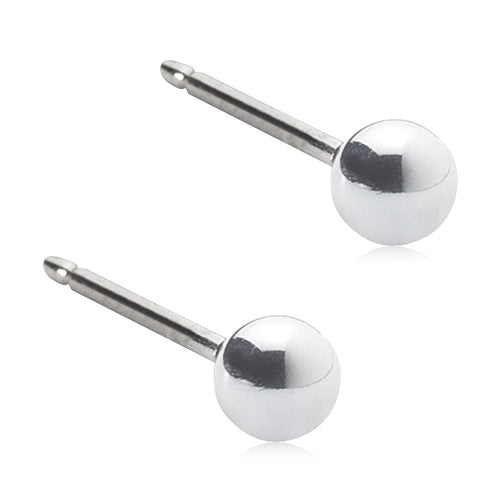 Silver Titanium Ball Earrings
