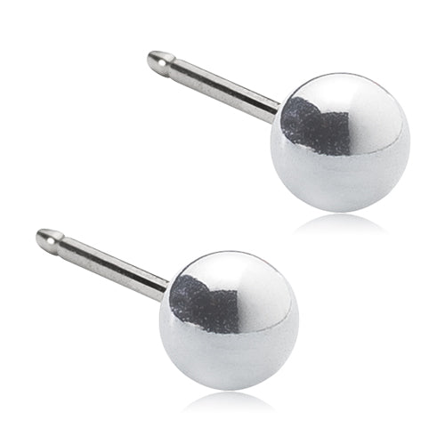 Silver Titanium Ball Earrings