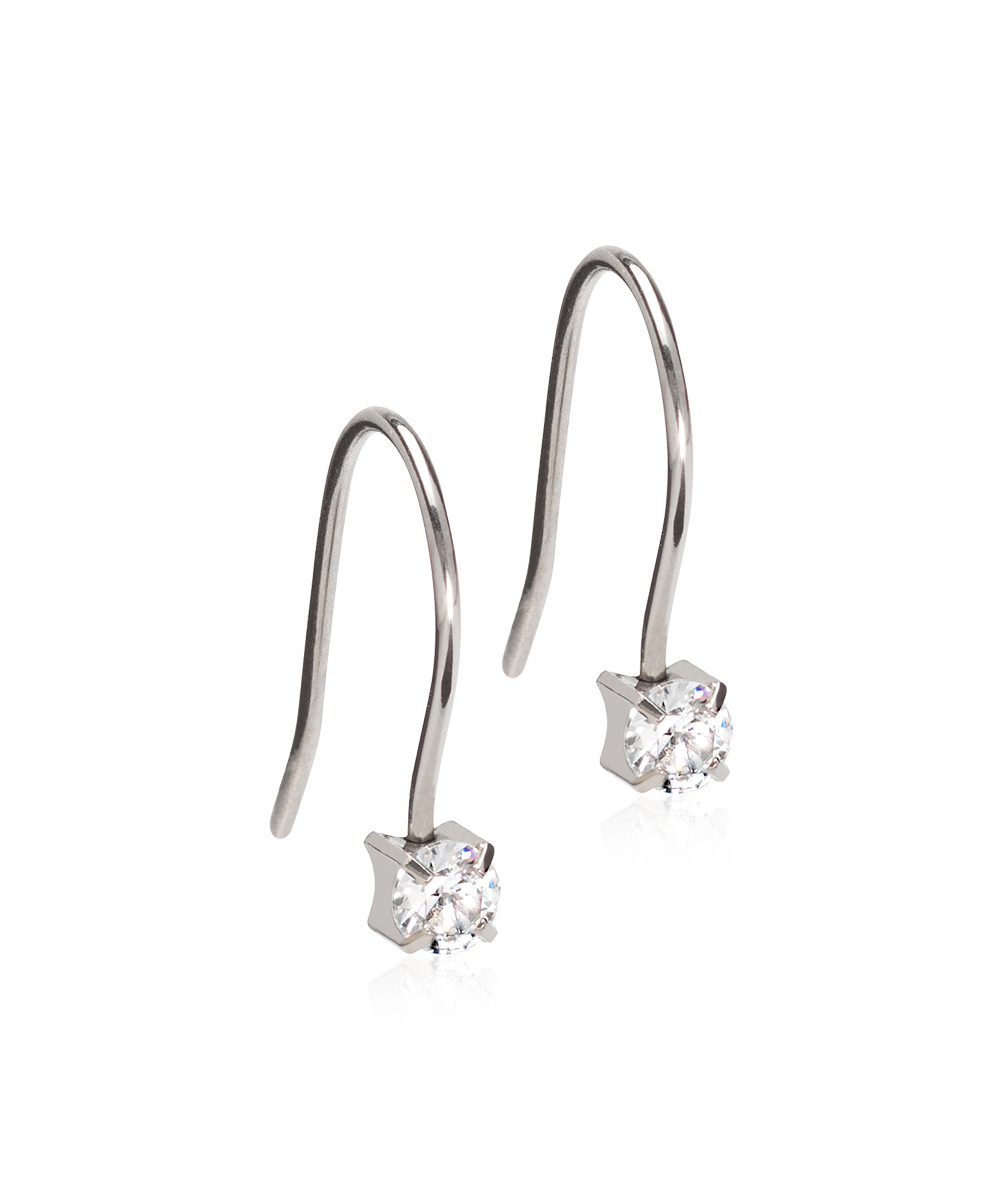 Pendant Prong Set  CZ Earrings