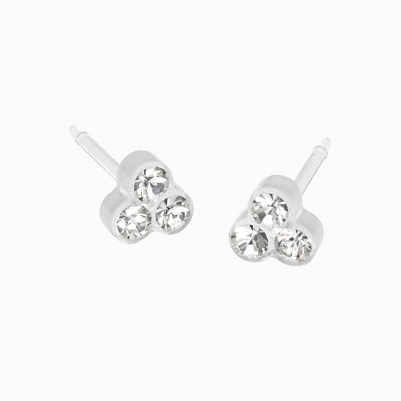 Medical Plastic 6mm Clover Earrings