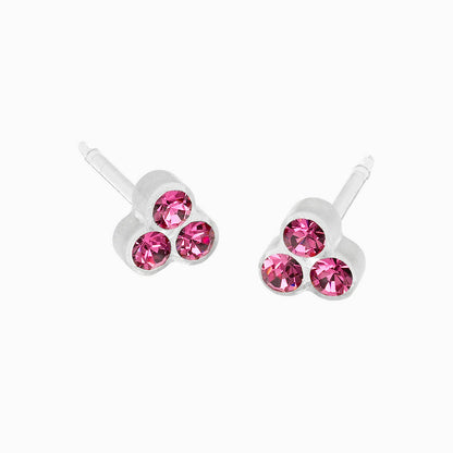 Medical Plastic 6mm Clover Earrings