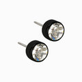 Black Titanium Bezel Crystal Earrings