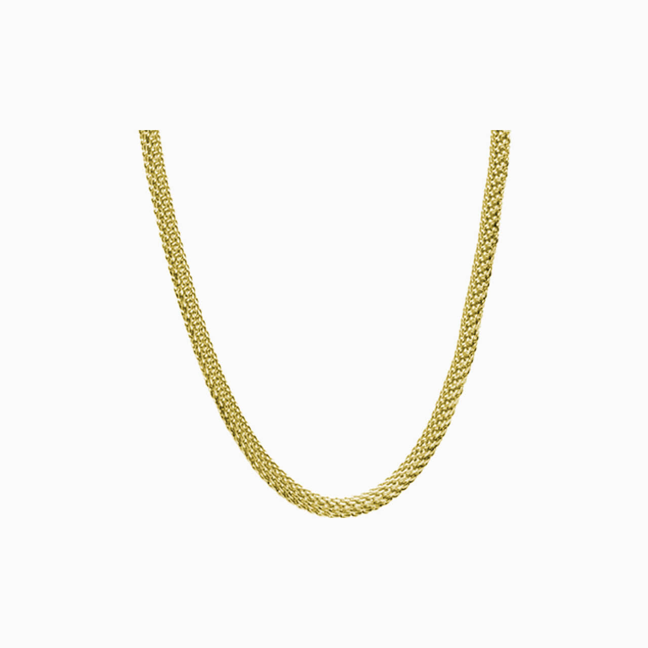 Hypoallergenic Round Mesh Necklace in Gold