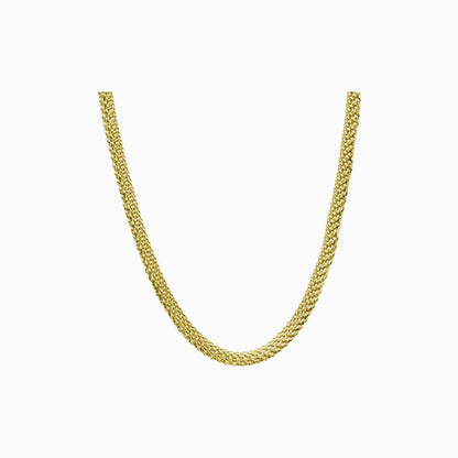 Hypoallergenic Round Mesh Necklace in Gold