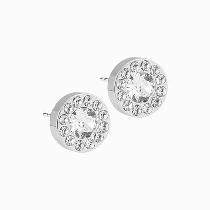 Silver Titanium Brilliance Halo Earrings