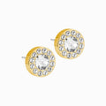 Golden Titanium 8mm Brilliance Halo Earrings