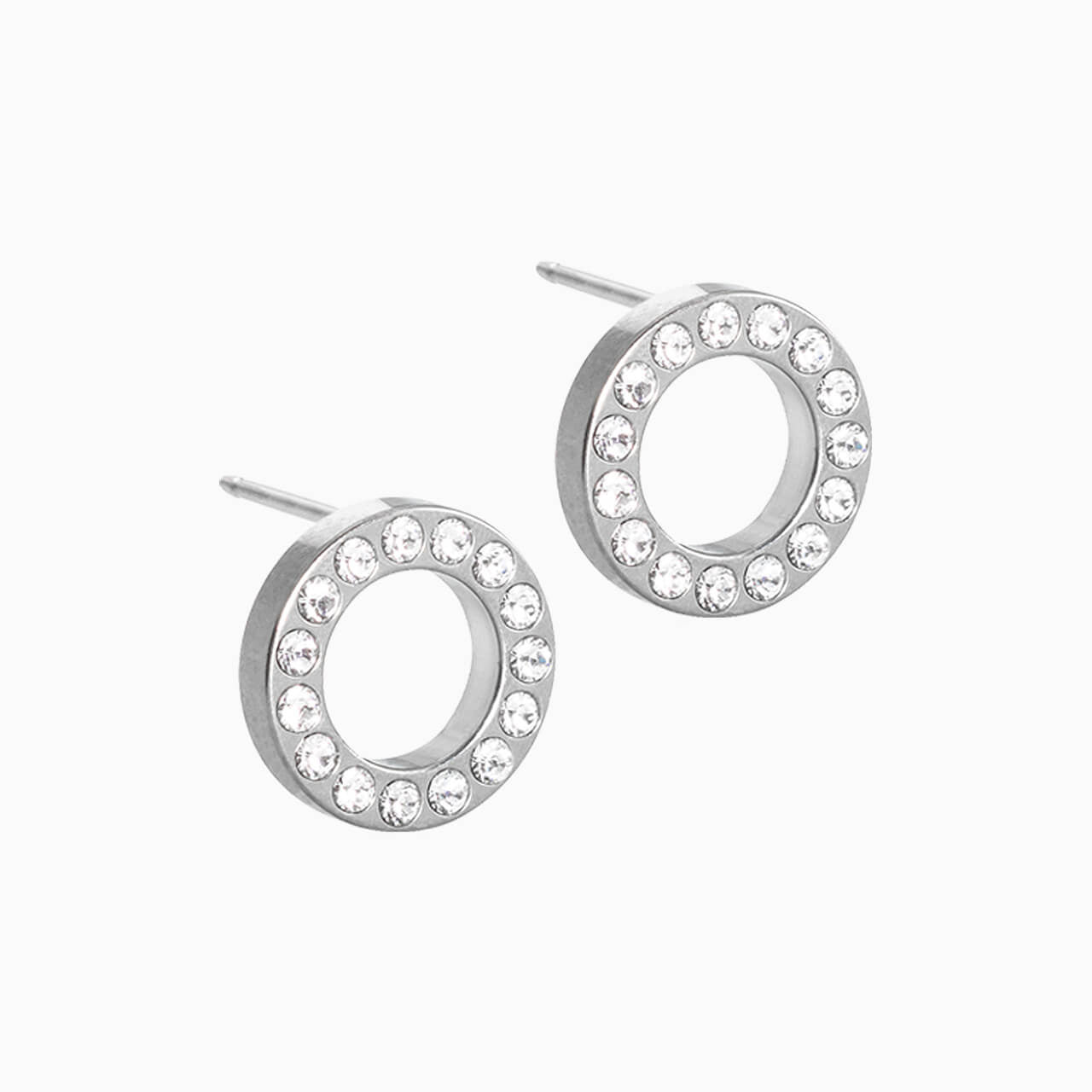 Brilliance Puck Hollow Crystal 10mm  Earrings
