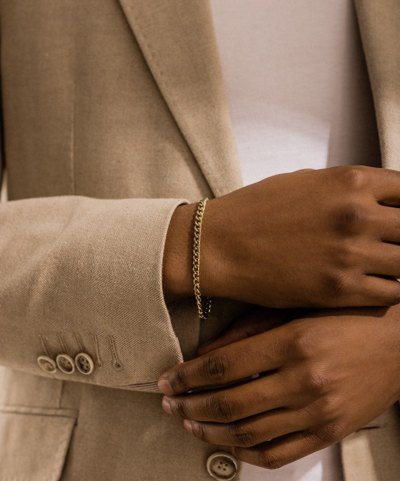 Curb Link Bracelet in gold color for men