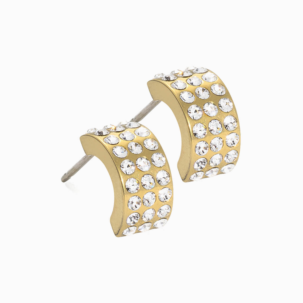 Golden Titanium 10mm Pendant Grand Brilliance Curved Earrings