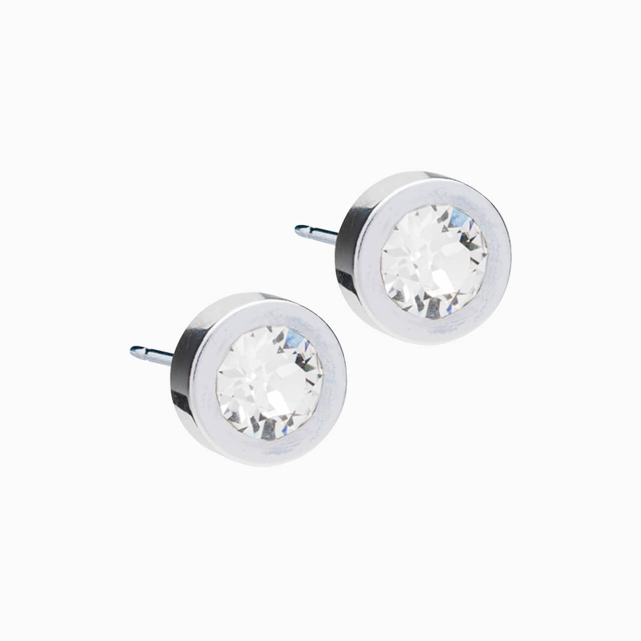 Silver Titanium Grand Bezel Earrings