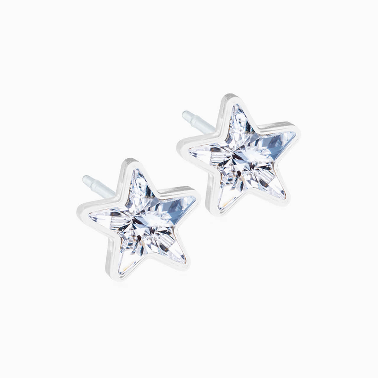 Nickel-Free Medical Plastic 6mm Crystal Star Earrings