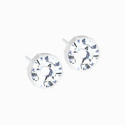 Medical Plastic 8mm earrings in crystal