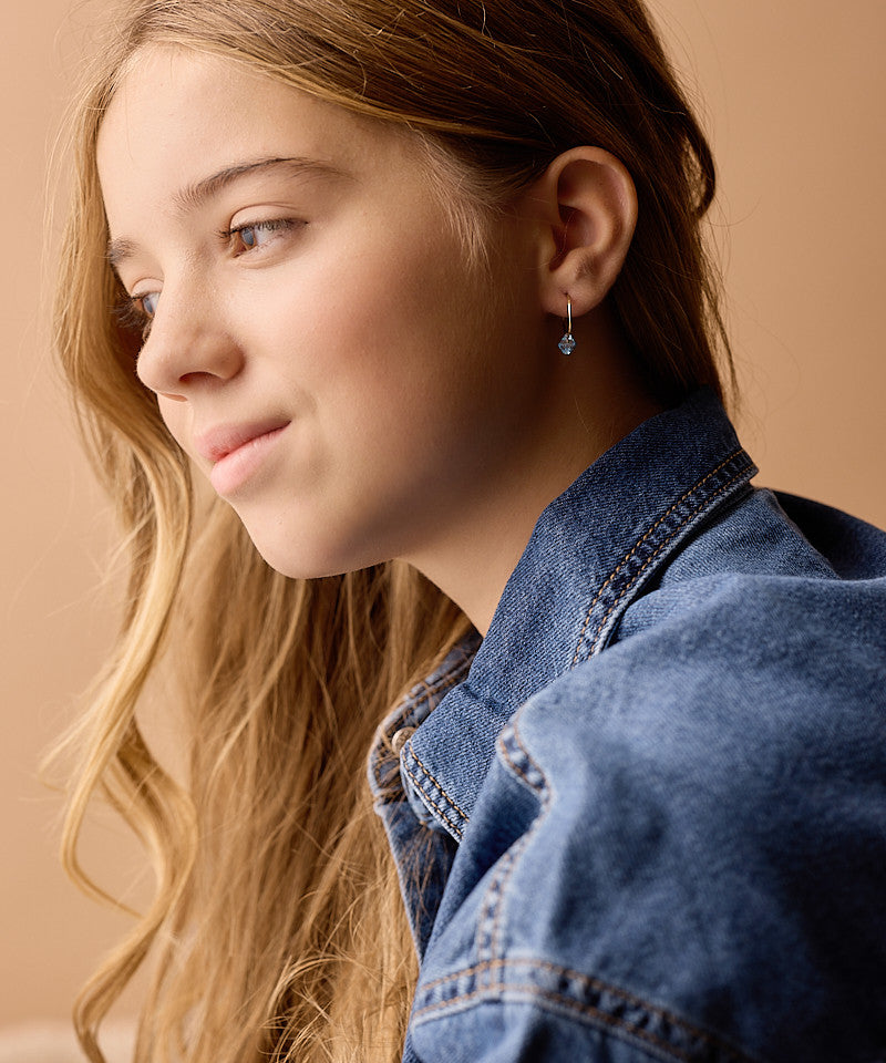 Golden Titanium Bicone Pendant 14mm Ear Rings