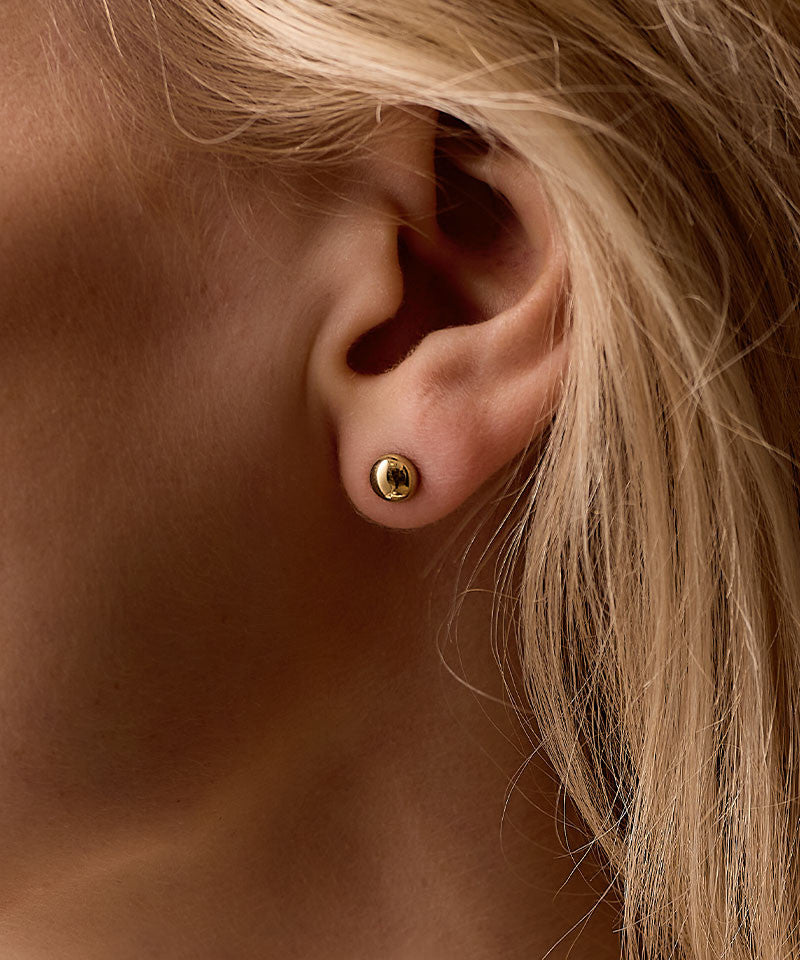 Golden Titanium Half Ball Earrings