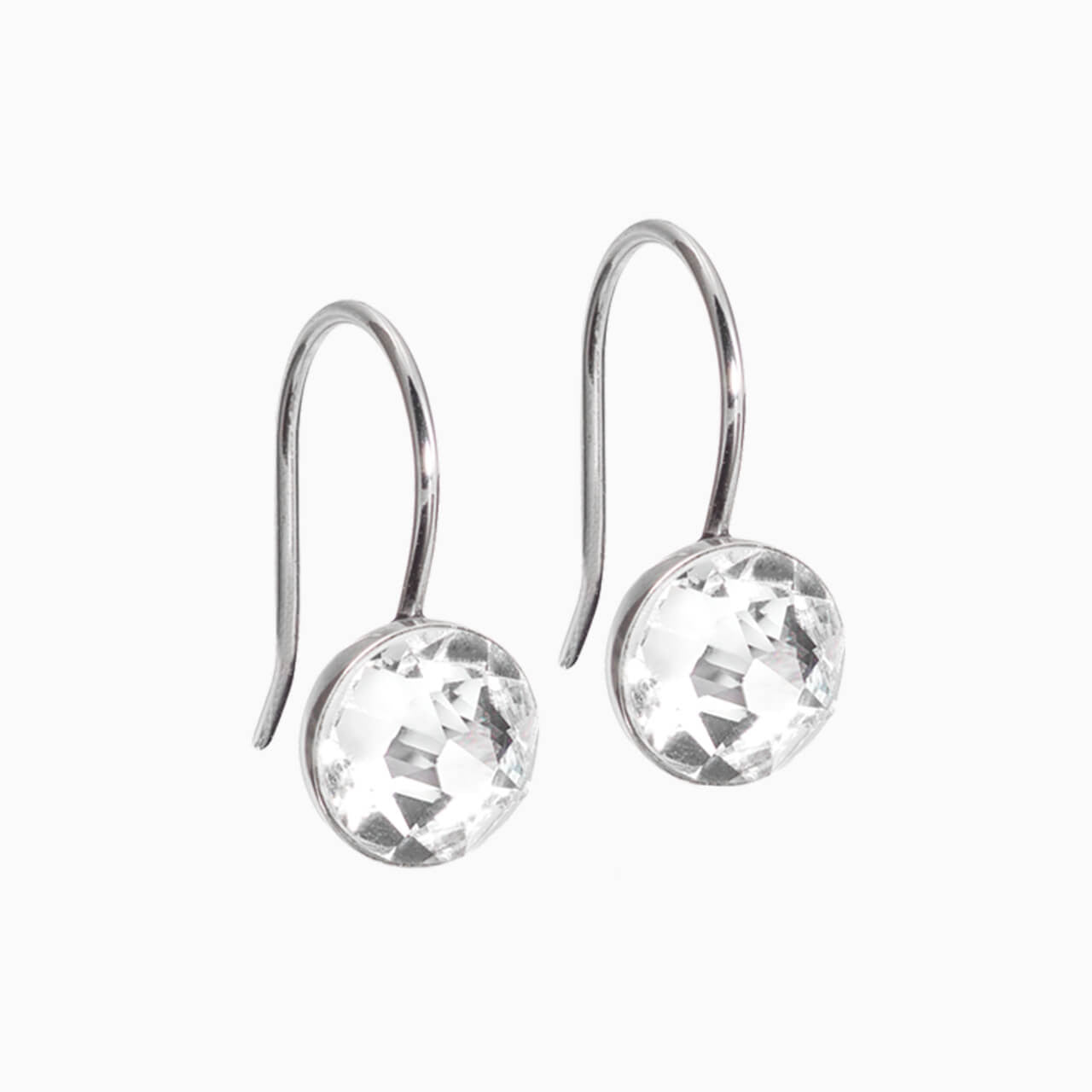 Pendant Bezel 8mm Crystal Earrings