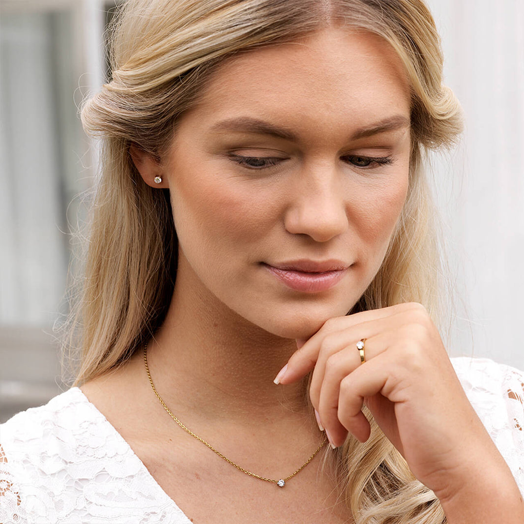 Prong Set 5mm CZ Necklace