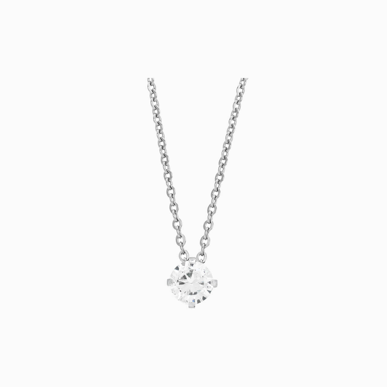 Prong Set 7mm CZ Necklace