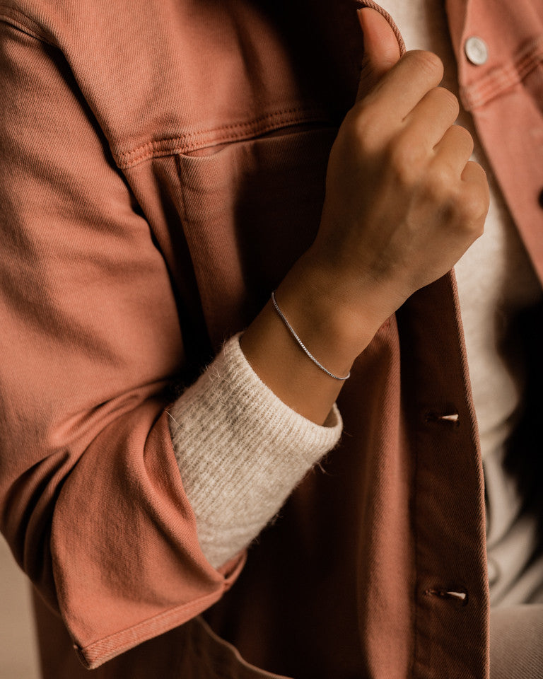 classic bracelet in silver on model