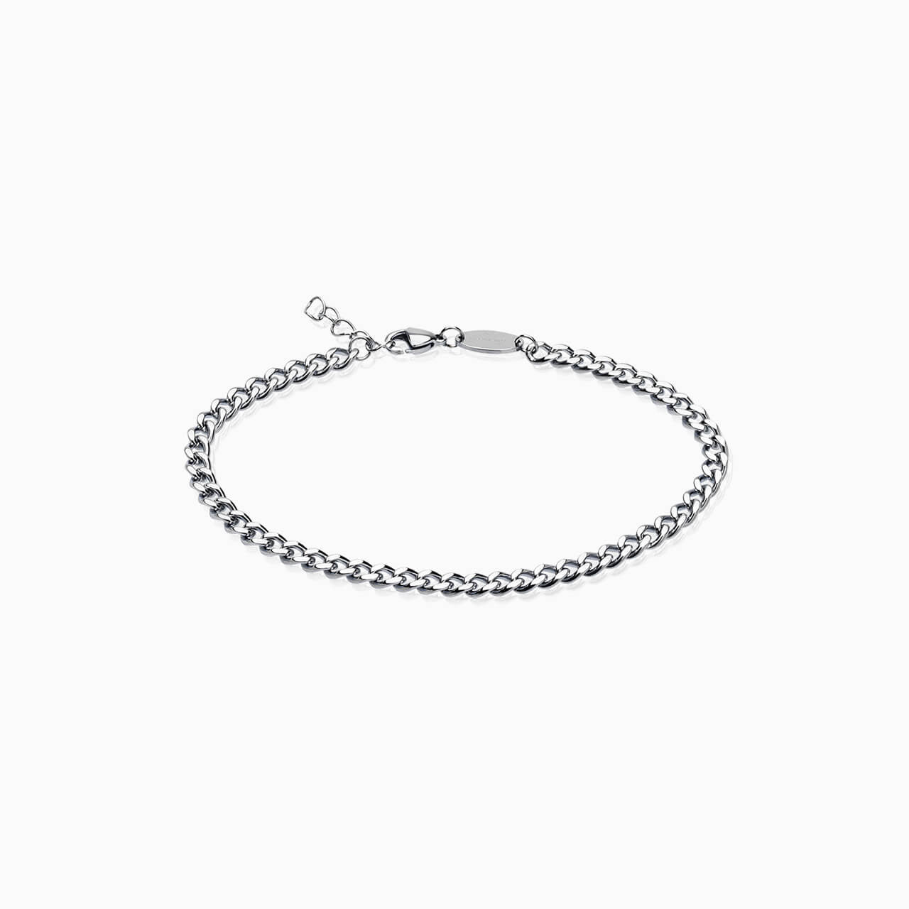 Curb Link Bracelet in silver color for men