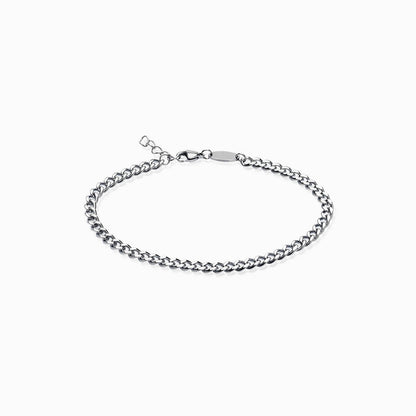 Curb Link Bracelet in silver color for men