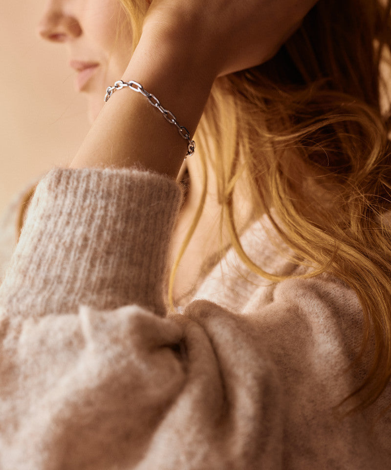 Silver Medium Link Bracelet 19cm