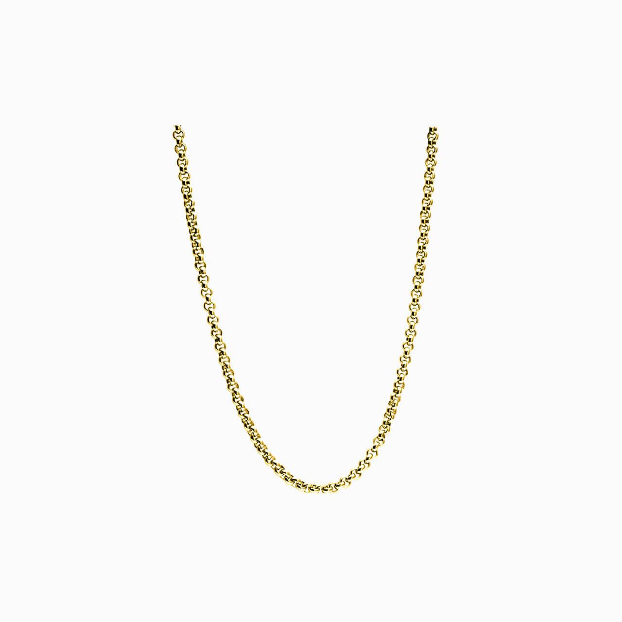 Box chain necklace in golden color for men