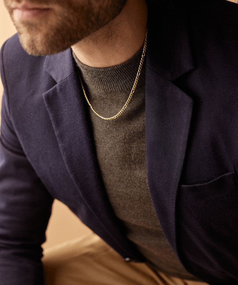 Tiny Figaro Necklace in silver on model