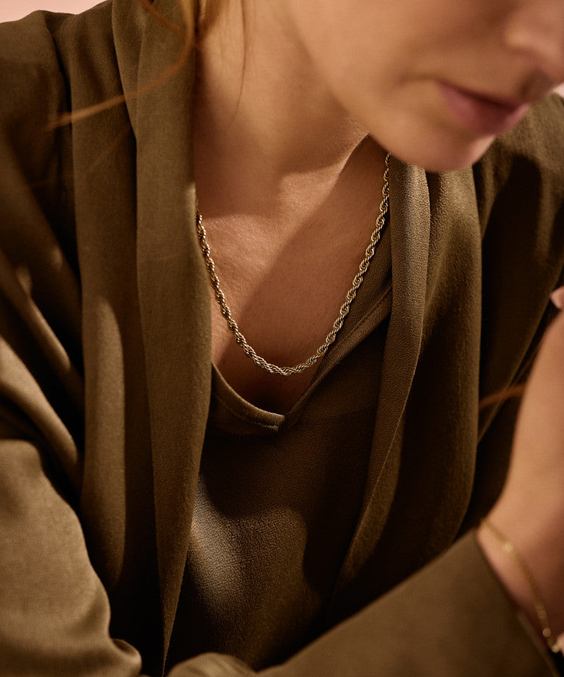 Grand Twist Necklace on female model