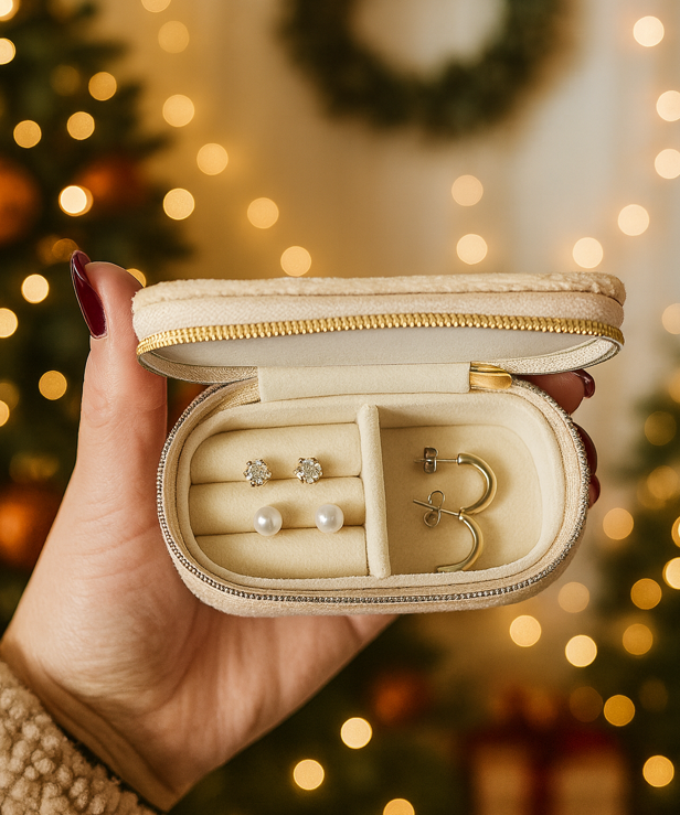 Mini Jewelry Travel Case to hold your Hypoallergenic Earrings