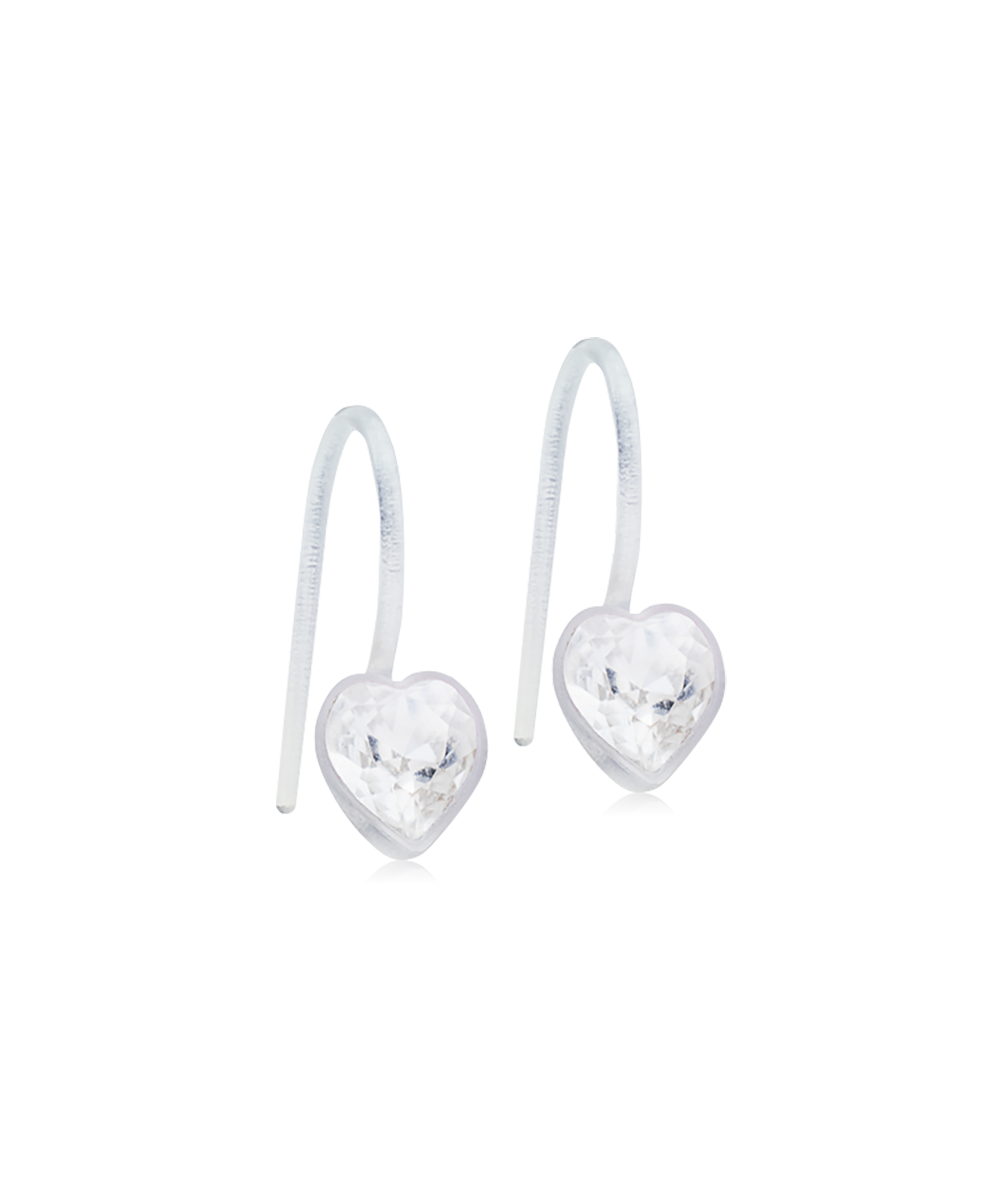 Medical Plastic Heart Pendant Earrings