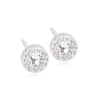 Medical Plastic 6mm Brilliance Halo Earrings