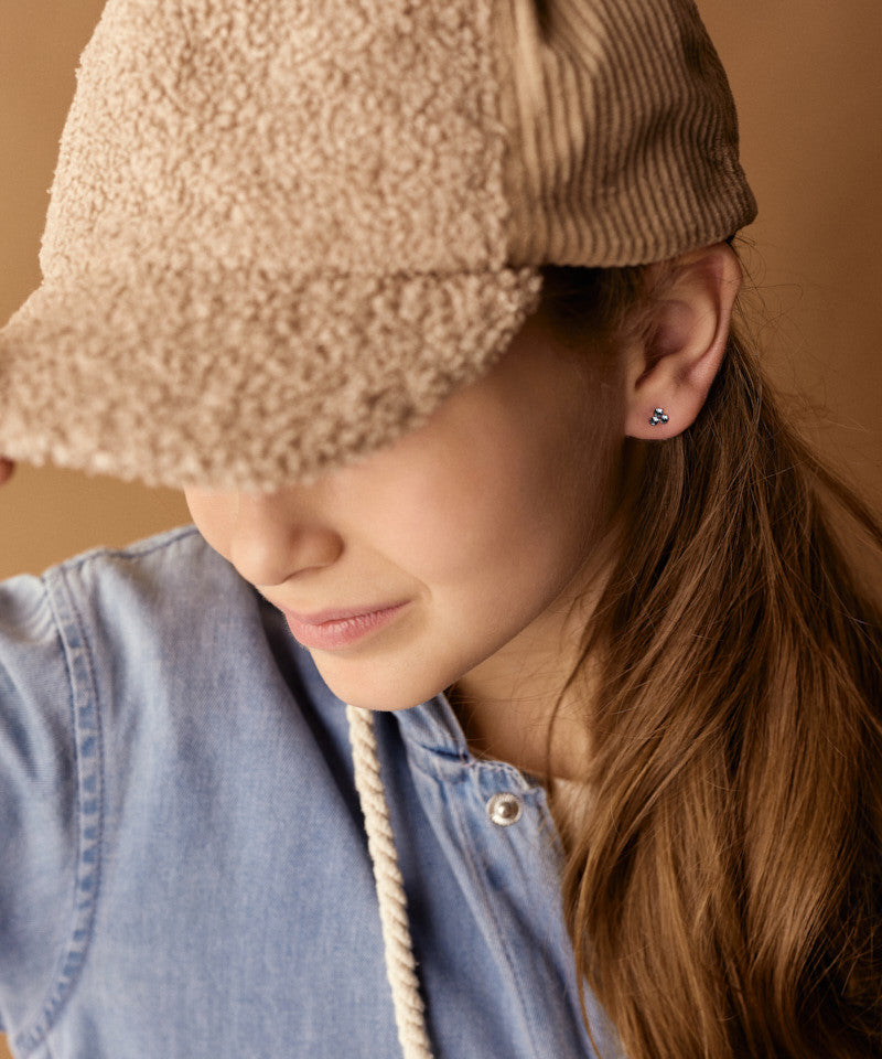 Medical Plastic Clover Earrings on Model