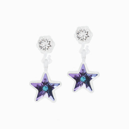 Dangle Star earrings in lilac shimmer
