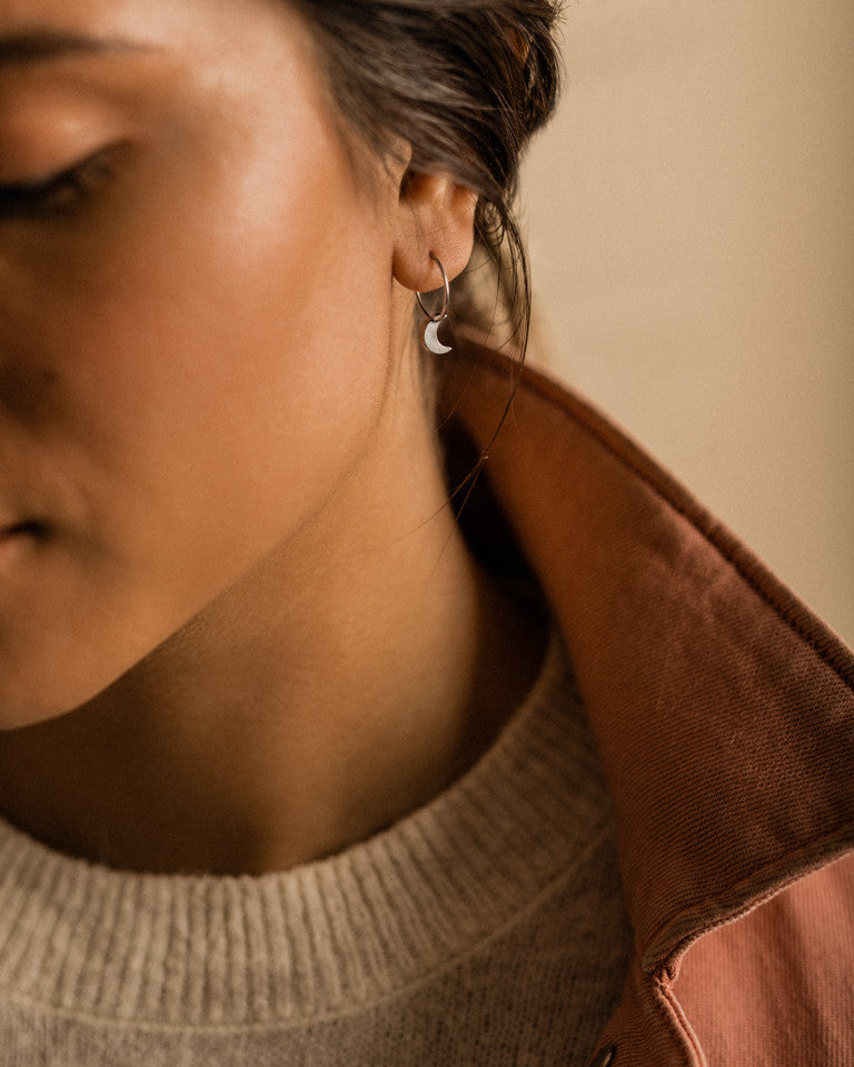 Moon Pendant 14mm Ear Rings