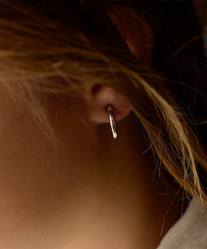 Natural Titanium Pendant Round Curved 15mm Earrings