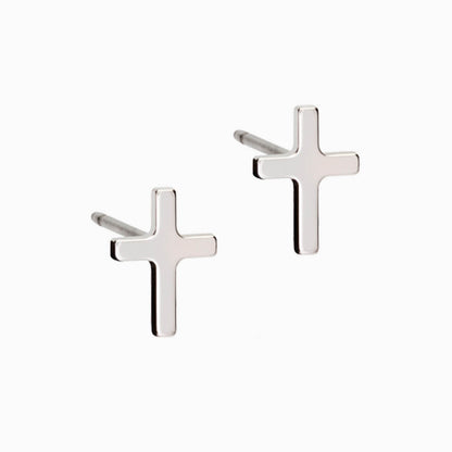 8mm plain cross earrings