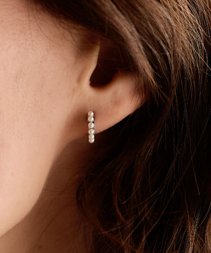 10mm Pearl Curved Pendant Earring 