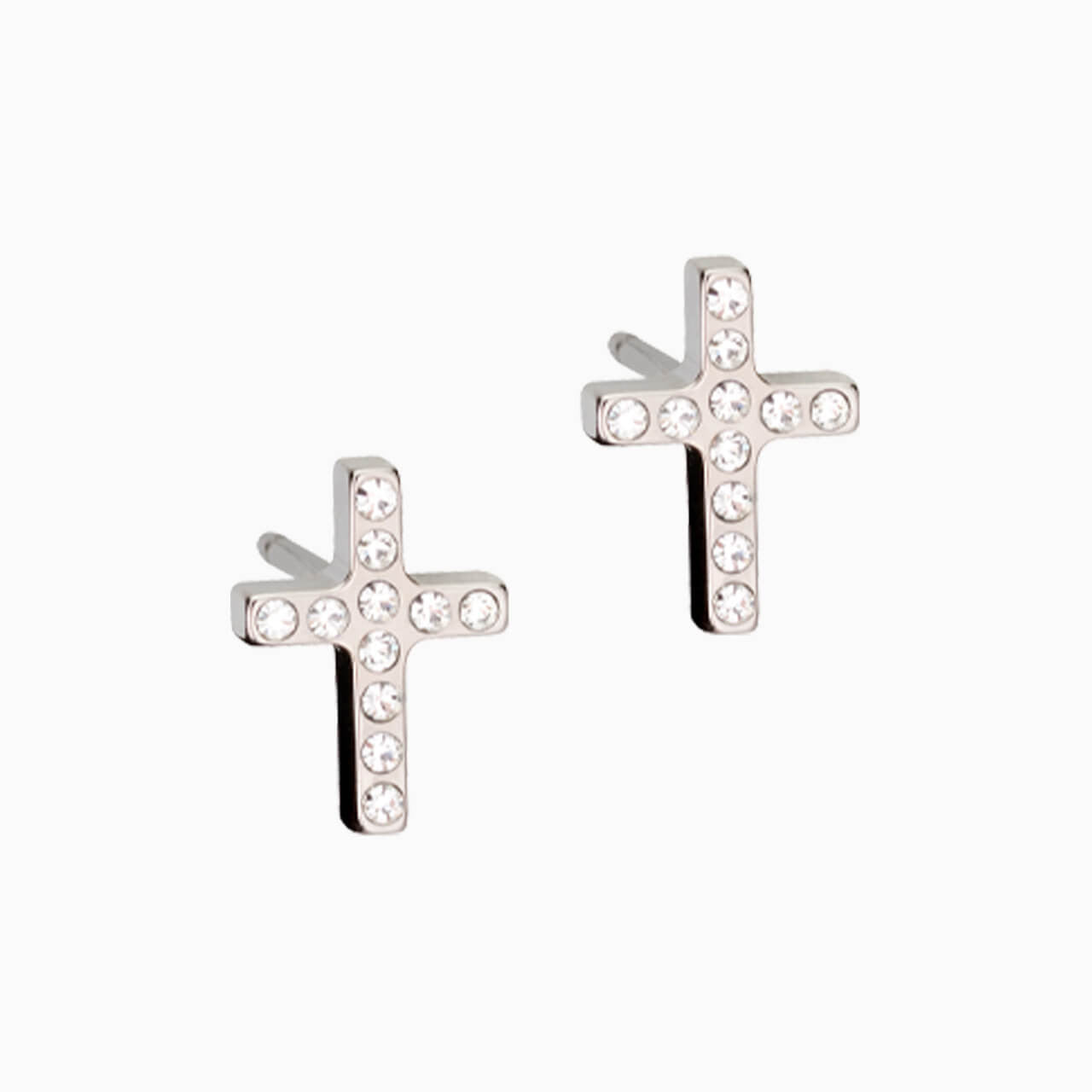 Nickel-free cross stud earrings in 8mm
