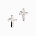 Natural Titanium 8mm Brilliance Cross Earrings