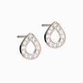 Natural Titanium 8mm Brilliance Drop Hollow Crystal Earrings