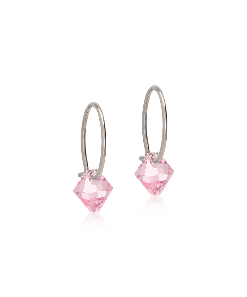 Natural Titanium Bicone Pendant 12mm Ear Rings