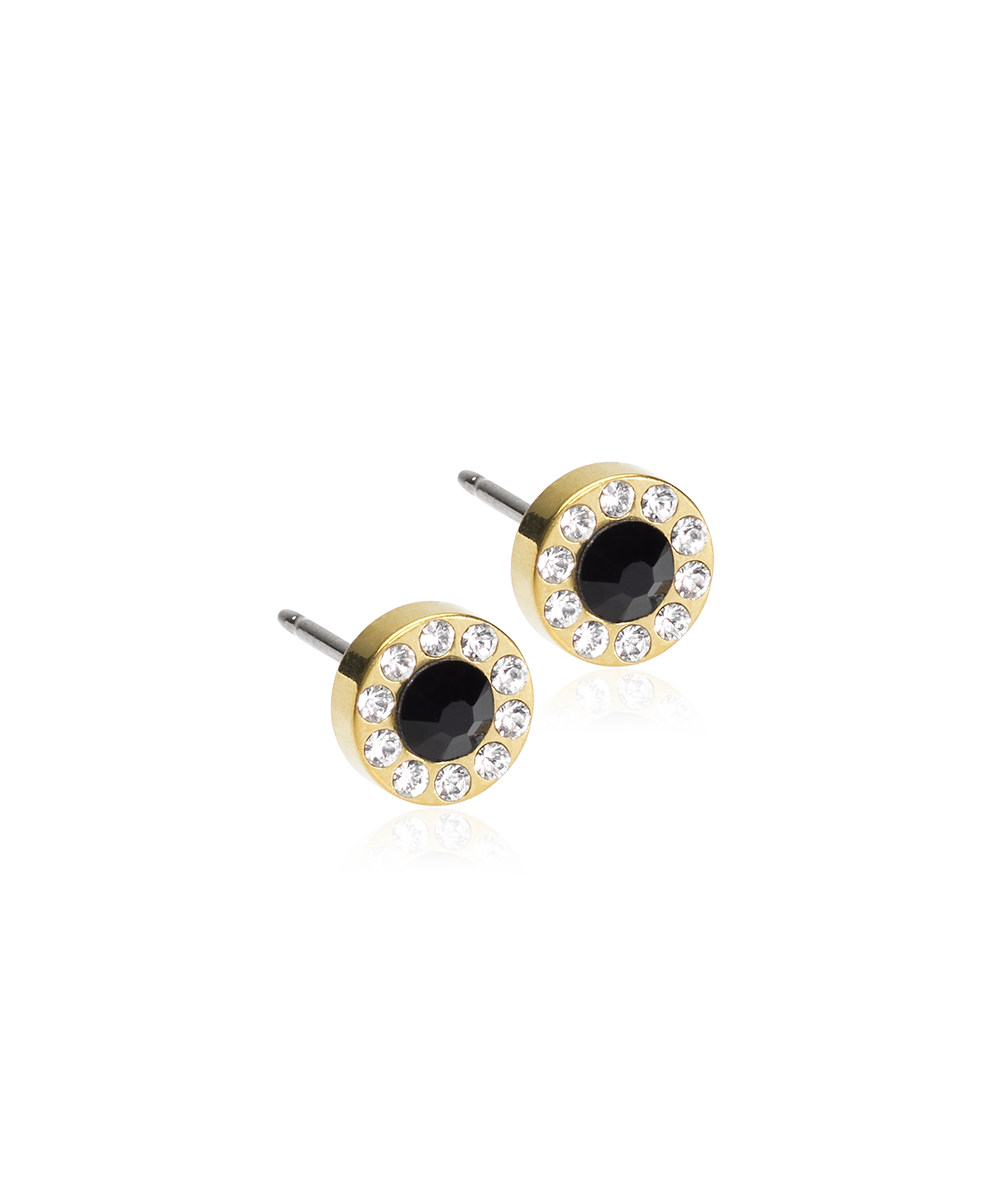 Golden Titanium 6mm Brilliance Halo Earrings