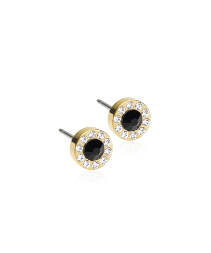 Golden Titanium 6mm Brilliance Halo Earrings