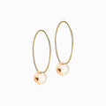Golden Titanium Golden Shadow Round Pendant 25mm Ear Ring