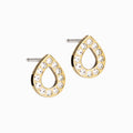 Golden Titanium 8mm Brilliance Drop Hollow Crystal Earrings