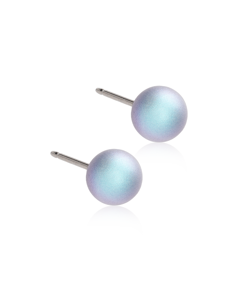 Natural Titanium Rainbow Shimmer Pearl Earrings
